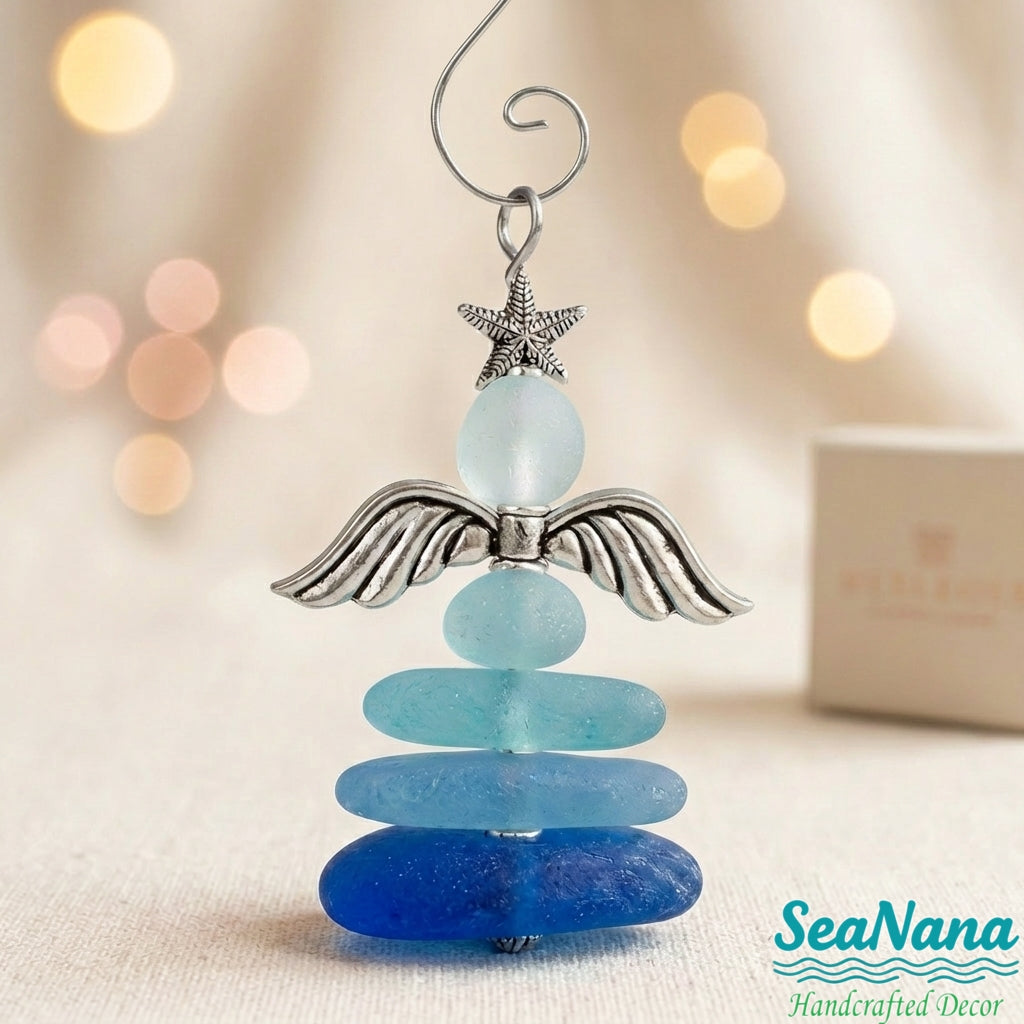 🧚Handmade Sea Glass Angel Hanging Ornament – anicegoods