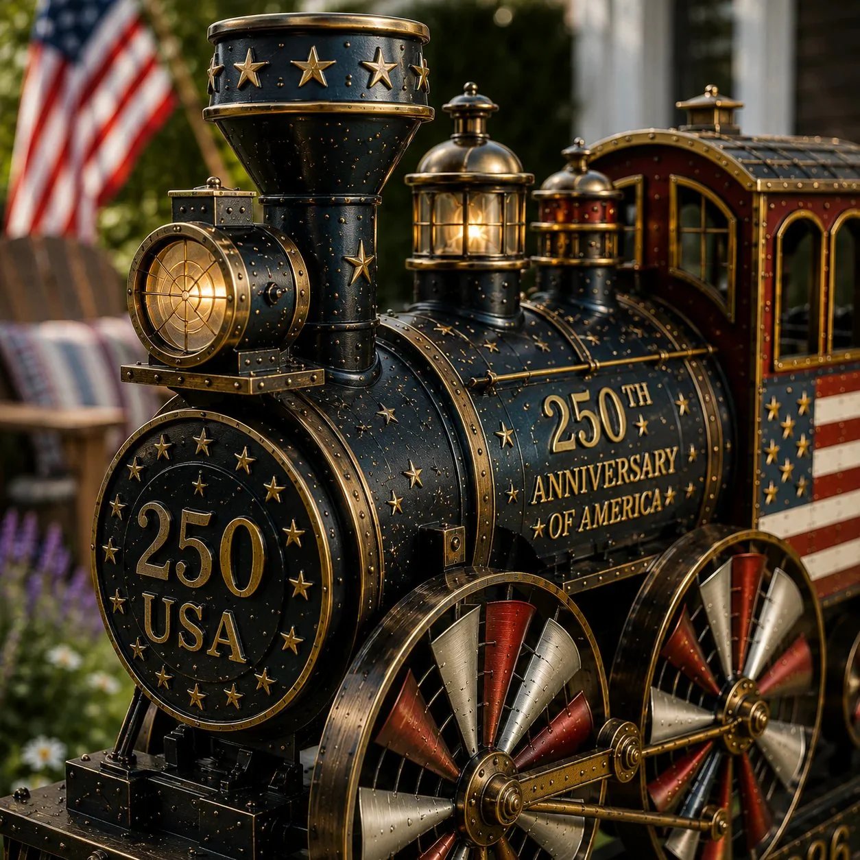 đ„HOT SALE 55% OFFđUSA 250 âLiberty Expressâ Train Garden Wind Spinner