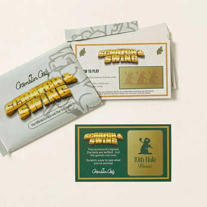 🏌🎁 Gamblin' Golf Scratch & SwingTM – Scratch-Off Golf Challenge Card Game | 3 Packs Included (57 Total Cards)