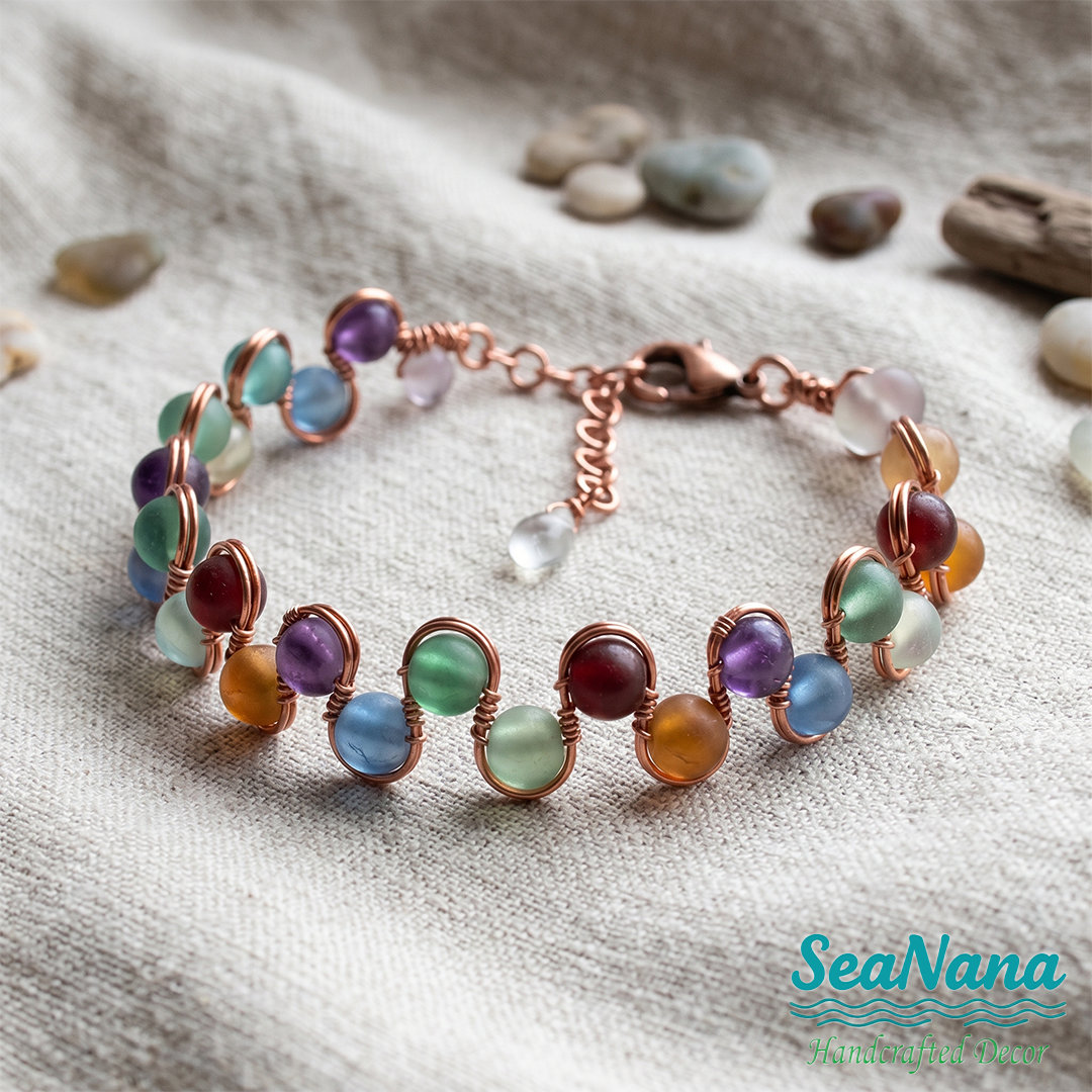 ✨Handmade Vintage Sea Glass Bracelet