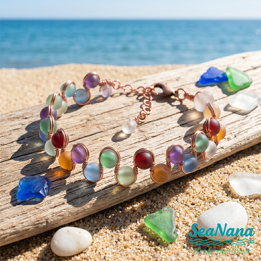✨Handmade Vintage Sea Glass Bracelet