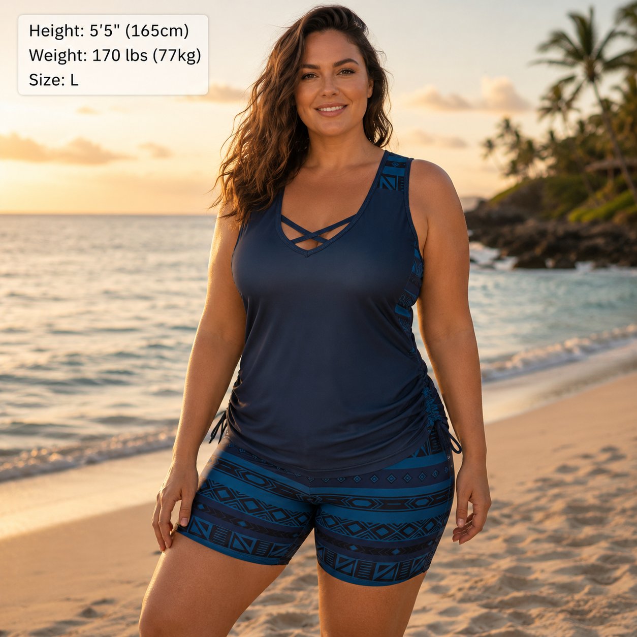 ⏰LAST DAY 60% OFF - Miraclesuit Women's 2-Piece Tummy Control Tankini Set with Built-In Bra – Flattering Boho Swimwear with Shorts🔥 Buy 2 Free Shipping