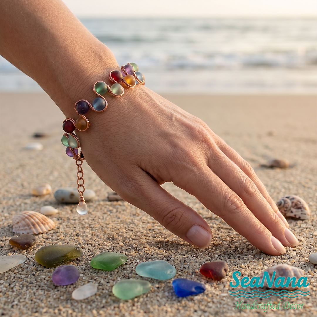 ✨Handmade Vintage Sea Glass Bracelet