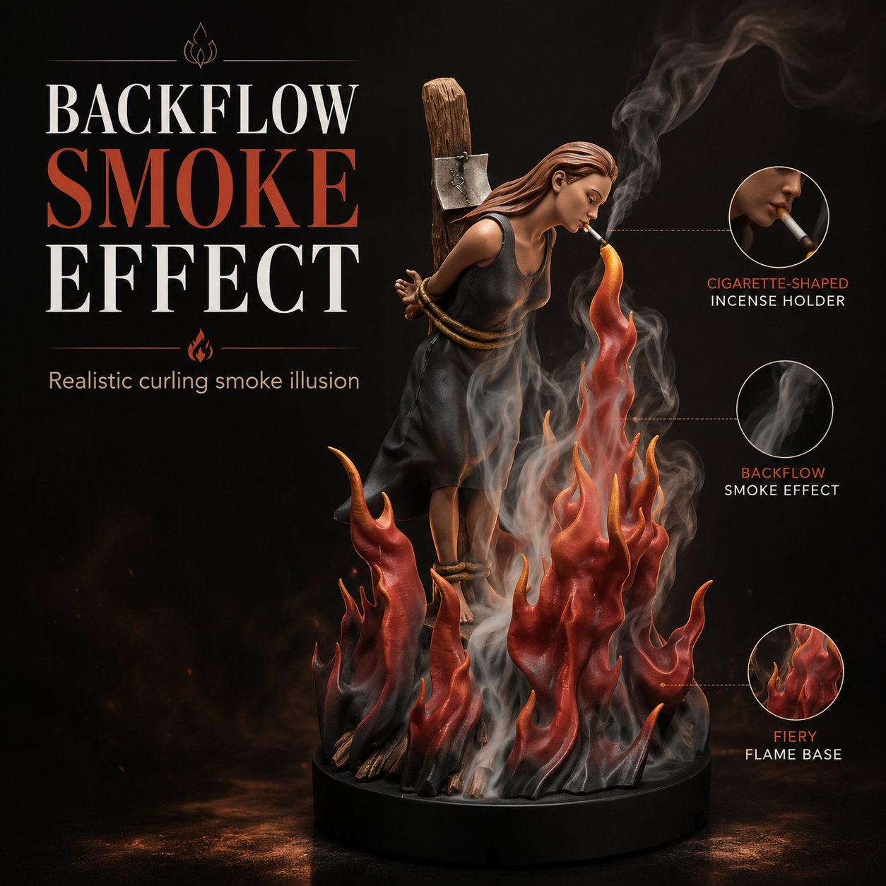 🔥LAST DAY 50% OFF - 🧙‍♀️Witch Burn Sculpture Backflow Incense Burner | Gothic Art Incense Holder