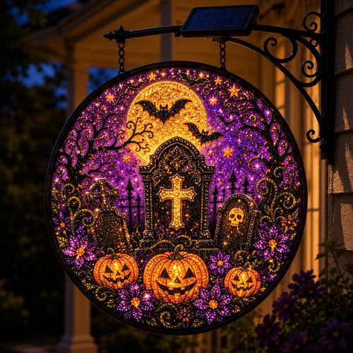 Solar Halloween LED Hanging Sign Light 👻 (📦Buy 2 Free Shipping)