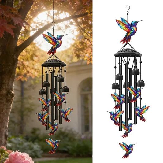🔥 LAST DAY 49% OFF🐦Vintage Colorful Hummingbird Wind Chime with Metal Tubes and Bells