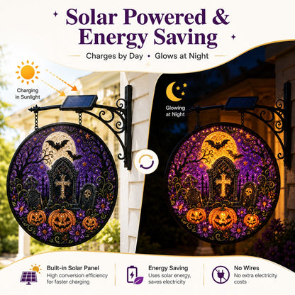 Solar Halloween LED Hanging Sign Light 👻 (📦Buy 2 Free Shipping)