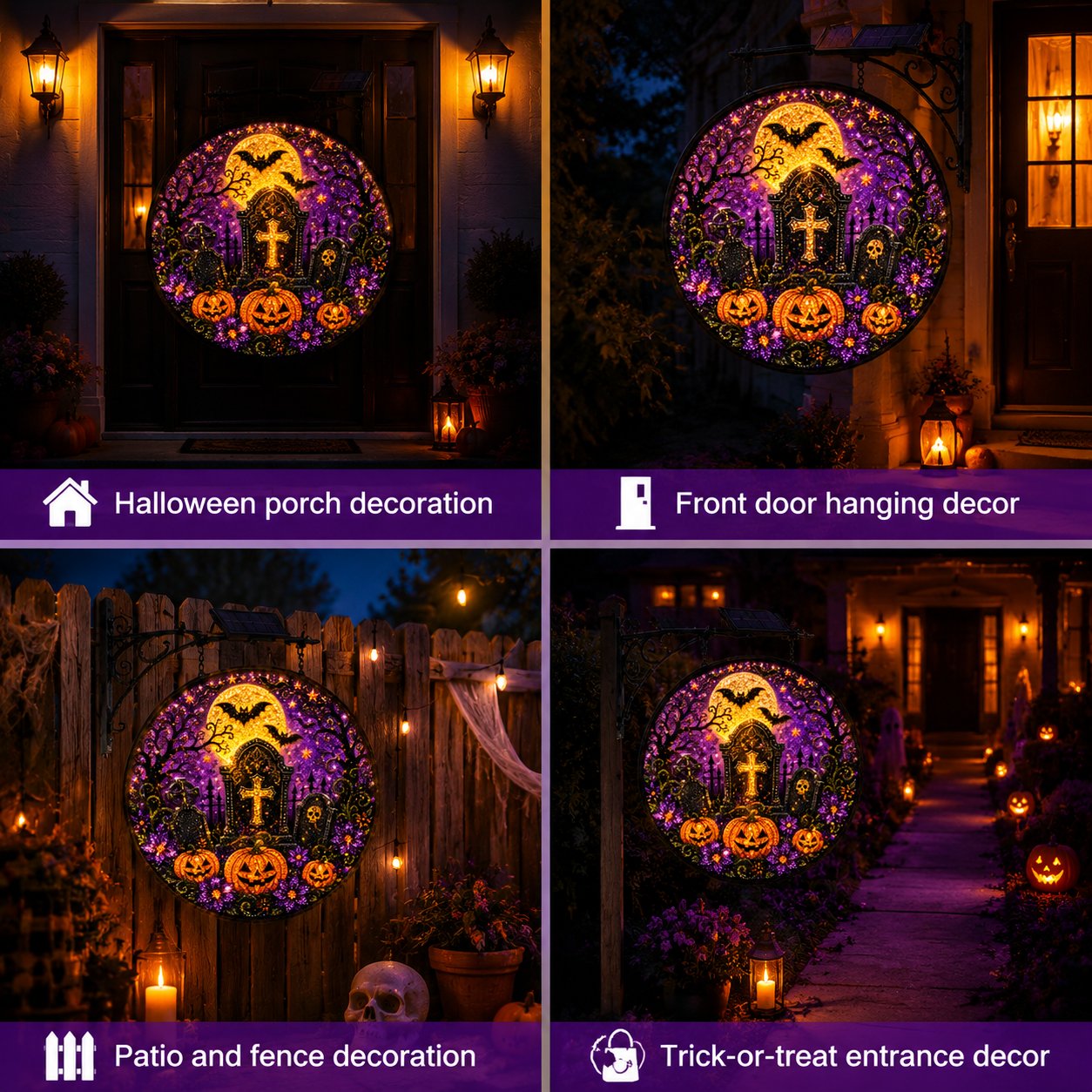 Solar Halloween LED Hanging Sign Light 👻 (📦Buy 2 Free Shipping)