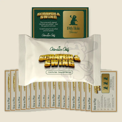 🏌🎁 Gamblin' Golf Scratch & SwingTM – Scratch-Off Golf Challenge Card Game | 3 Packs Included (57 Total Cards)