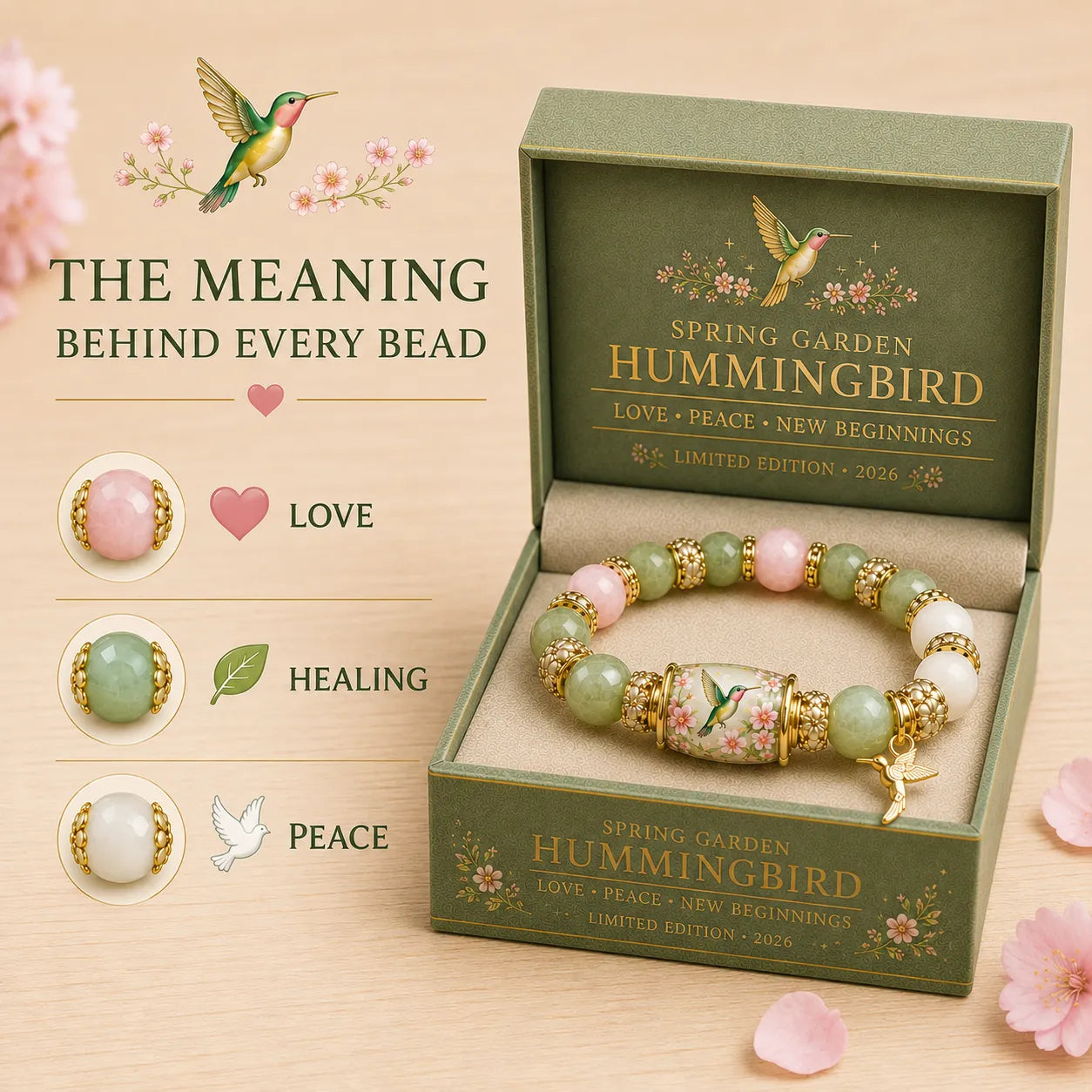 Love, Peace & Spring Blessings 🌿 | 2026 Limited Edition Handmade Bracelet