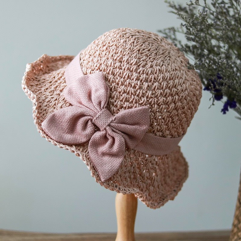 Elegant Woven Straw Sun Hat with Bow