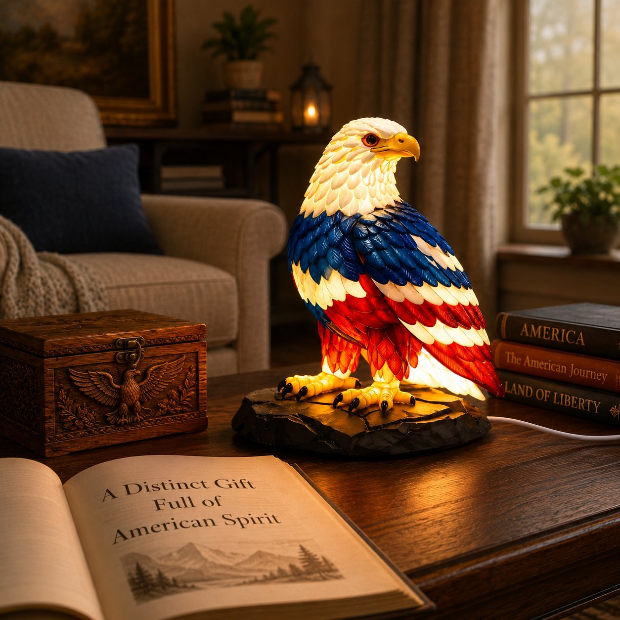 🇺🇸 Patriotic Eagle LED Table Lamp – Proud American Home Decor 🦅Buy 2 Free Shipping