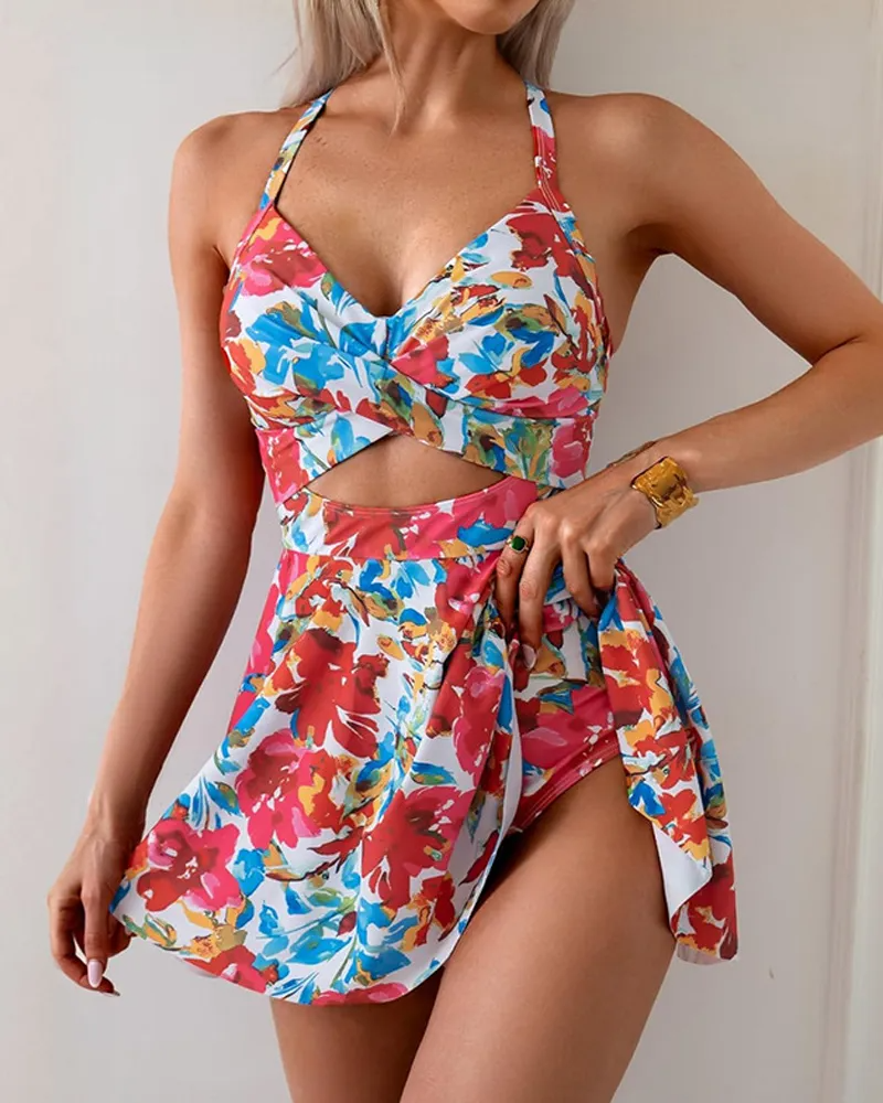 ⏳Last Day Special Sale 49% OFF🩱Women's Cutout One Piece Skirt Swimsuit
